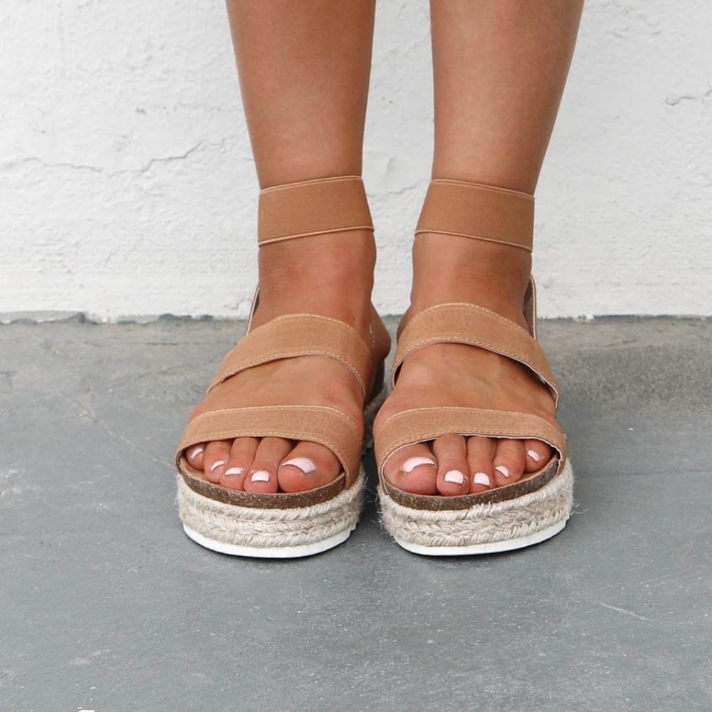 Camel Platform Espadrilles Sandal - Picture 5 of 6